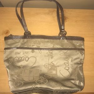 Tan Coach tote